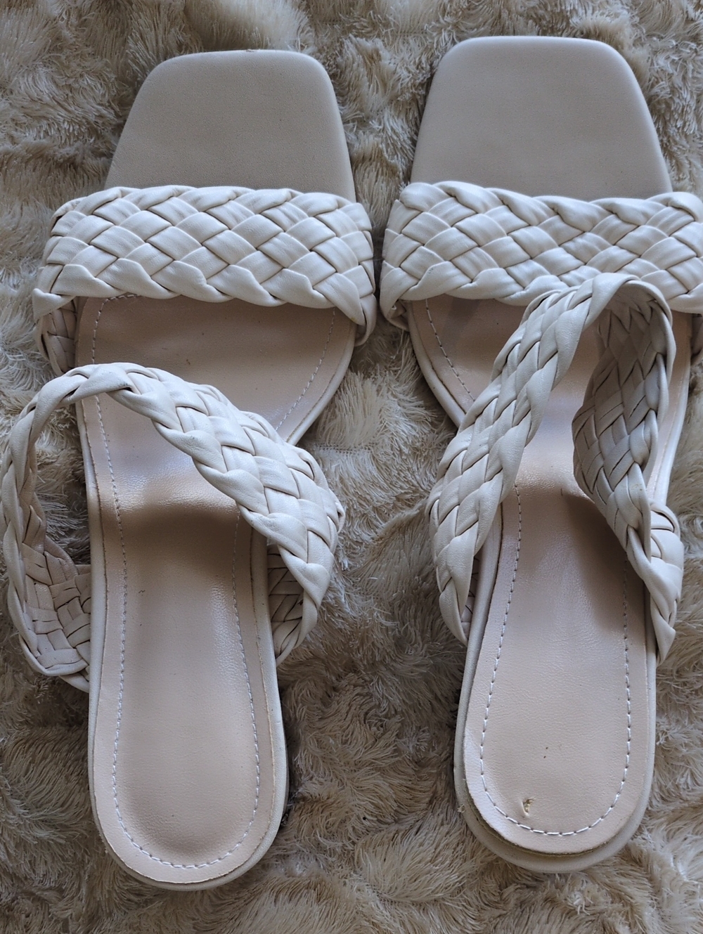 Women's Braided Slide Sandals - Ivory